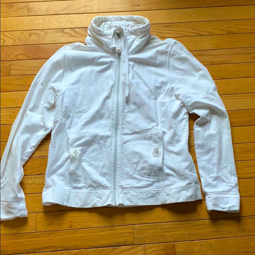 ❤️5/$10❤️ Mifresia white zip-up sweatshirt.